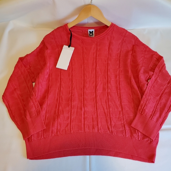 NWT$595 Missoni Chevron Wool Knit Pink Fuscia Pullover Top Sweater Sz Small - Picture 1 of 12